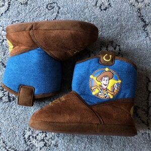 Toy Story Sheriff Woody Toddler Boys Licensed Cowboy Boot Slippers Size 11-12